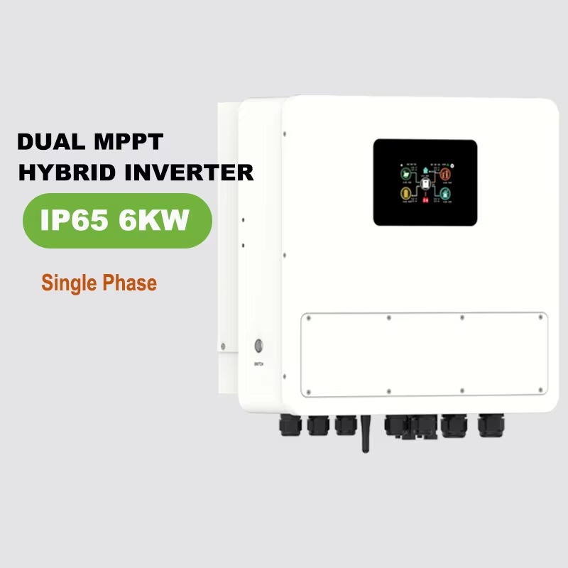 Off Grid Solar Inverter 48V 6000W - IP65規格、48V、6kW、単相、低電圧、ハイブリッド太陽光インバーター、6000W、6kVA、純正弦波、双MPPT機能付き、系統連系/独立運転対応太陽光インバーター。