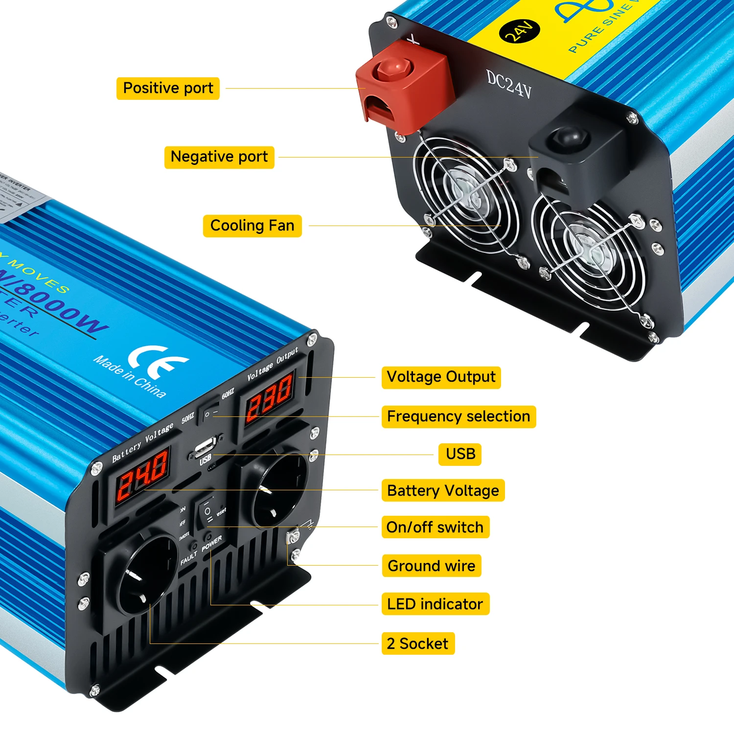 ソーラーピュアサイン波パワー、DC-AC変換、8000Wイン - Off Grid Solar Inverter 48V 6000W のレビューと価格