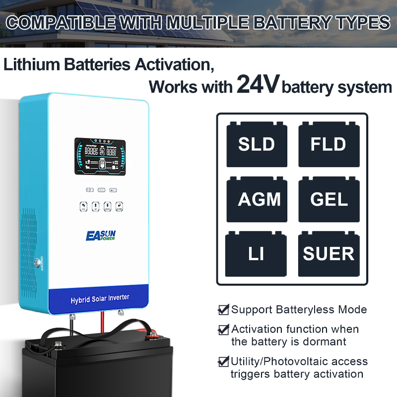 EASUN POWER 4KW 24V ハイブリッドインバー - Grid Tie Inverter Limiter 2000W のレビューと価格