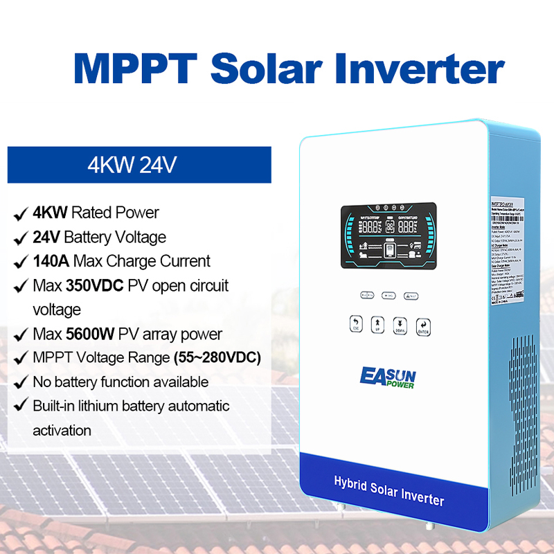 EASUN POWER 4KW 24V ハイブリッドインバー - Grid Tie Inverter Limiter 2000W のレビューと価格